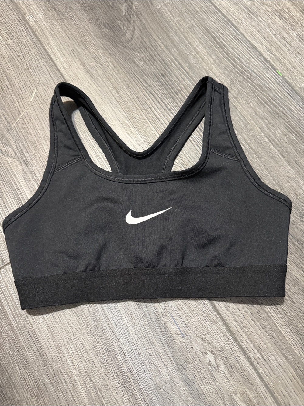 Nike Black Racerback Sports Bra with White Swoosh